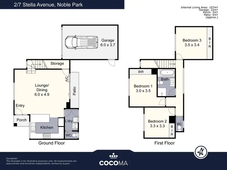 Floorplan of Homely townhouse listing, 2/7 Stella Avenue, Noble Park VIC 3174