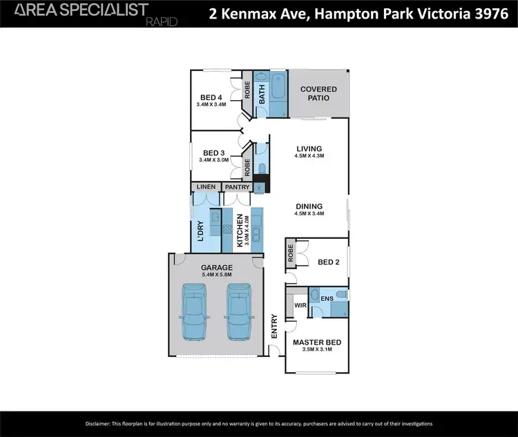 Floorplan of Homely house listing, 2 Kenmax Avenue, Hampton Park VIC 3976