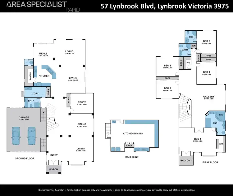 Floorplan of Homely house listing, 57 Lynbrook Boulevard, Lynbrook VIC 3975