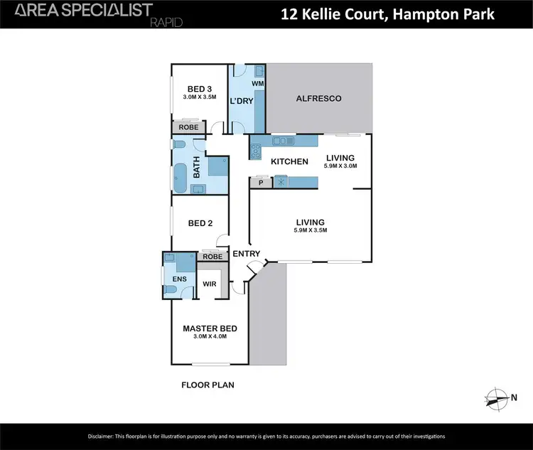 Floorplan of Homely house listing, 12 Kellie Court, Hampton Park VIC 3976