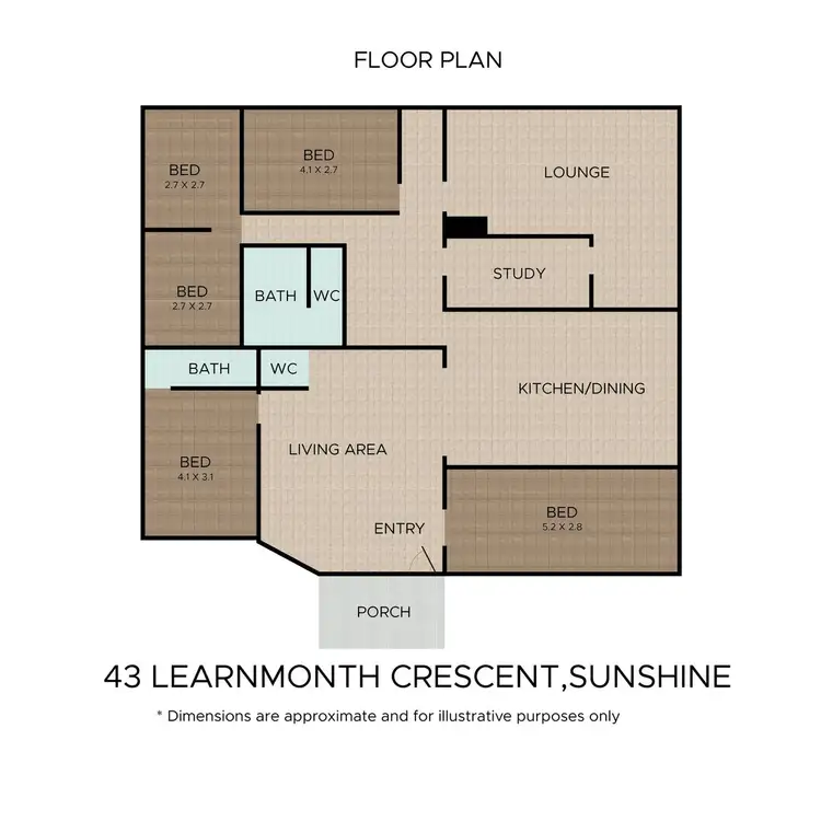 Floorplan of Homely house listing, 43 Learmonth Crescent, Sunshine West VIC 3020