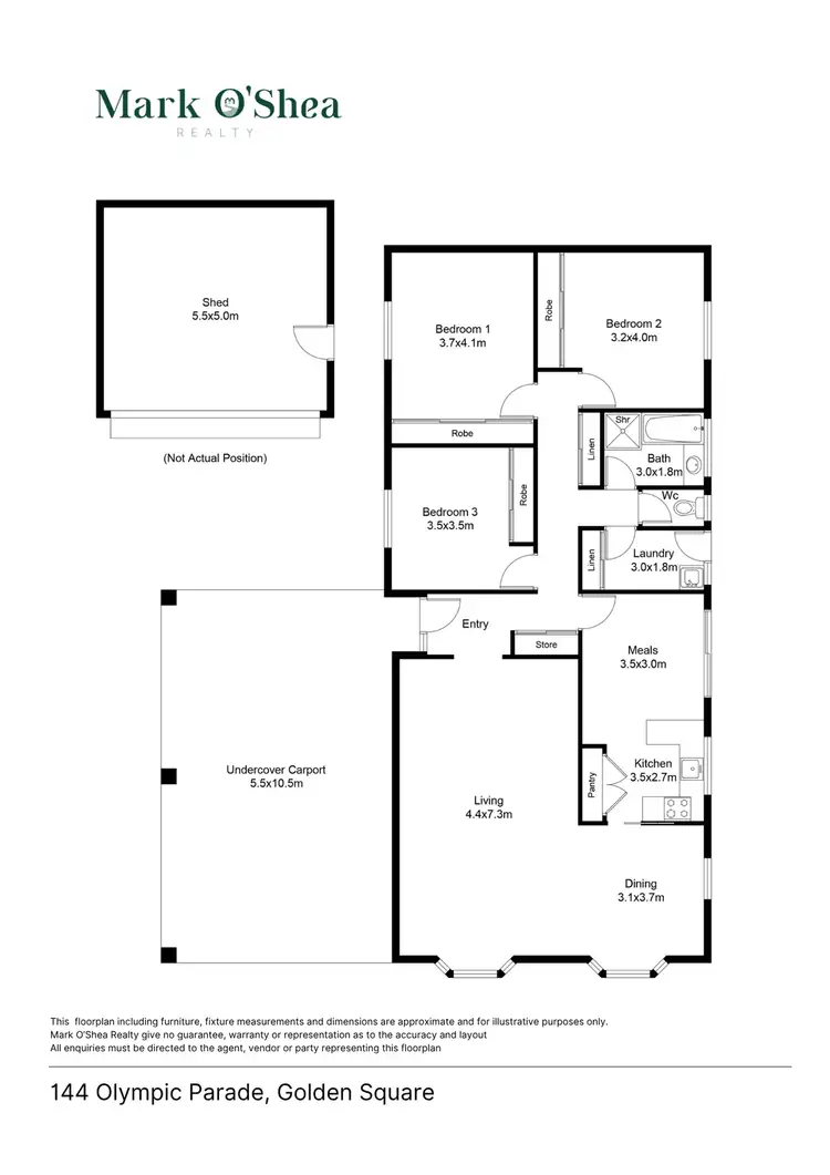 Floorplan of Homely house listing, 144 Olympic Parade, Golden Square VIC 3555