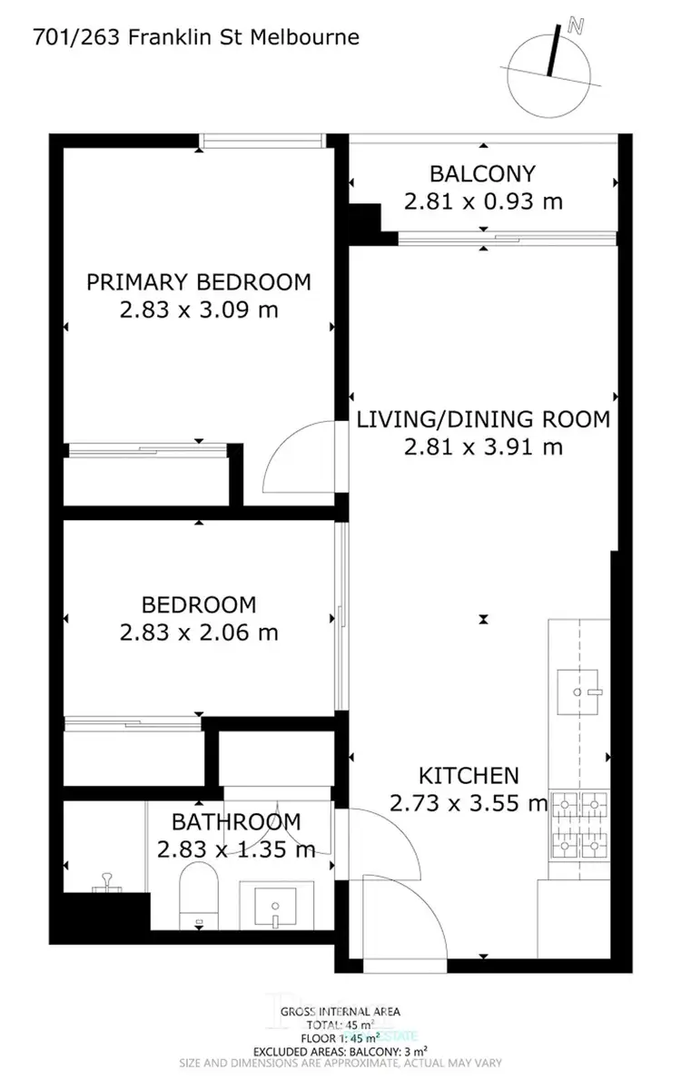 Floorplan of Homely house listing, 701/263 Franklin St, Melbourne VIC 3000