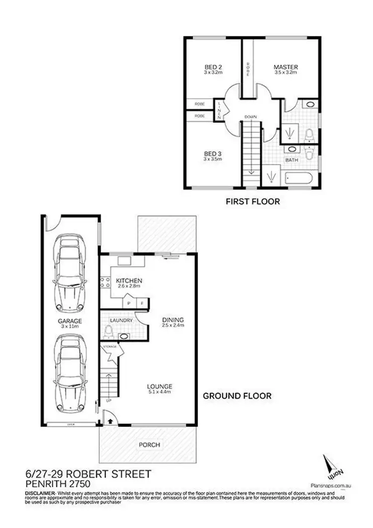 Floorplan of Homely townhouse listing, 6/27-29 Robert Street, Penrith NSW 2750
