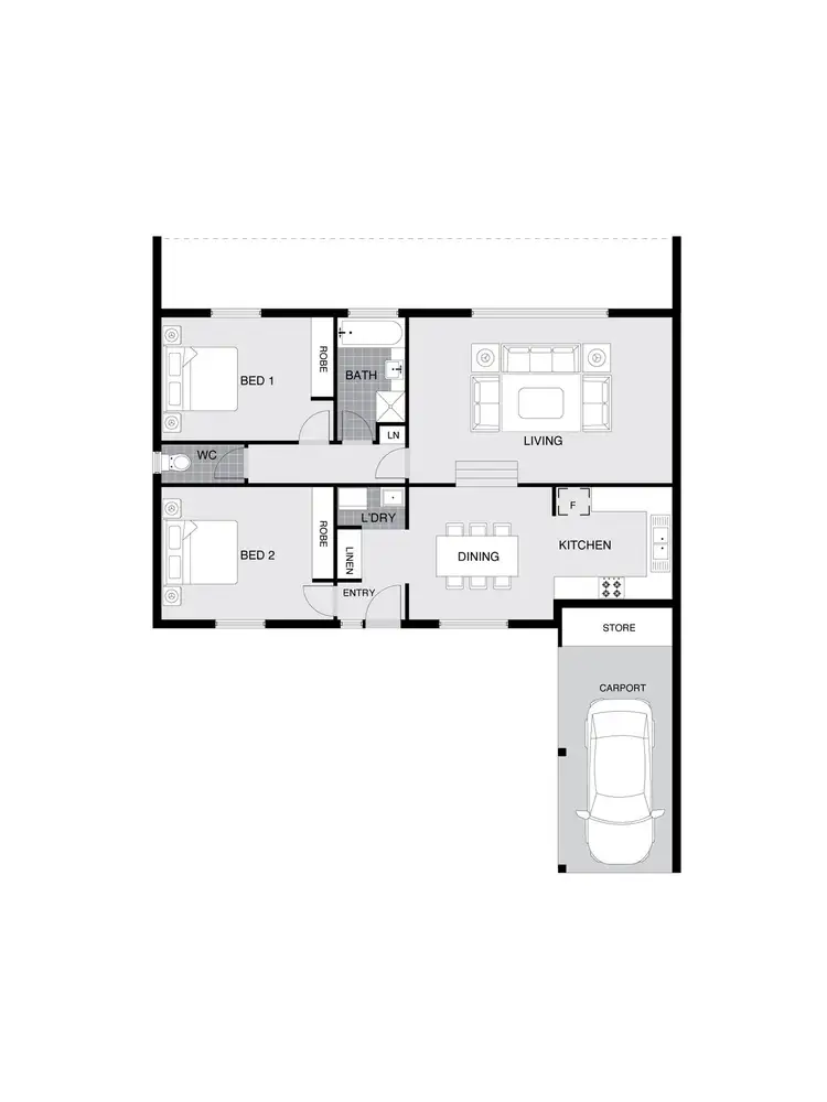 Floorplan of Homely townhouse listing, 2/43 Kirkland Circuit, Macgregor ACT 2615