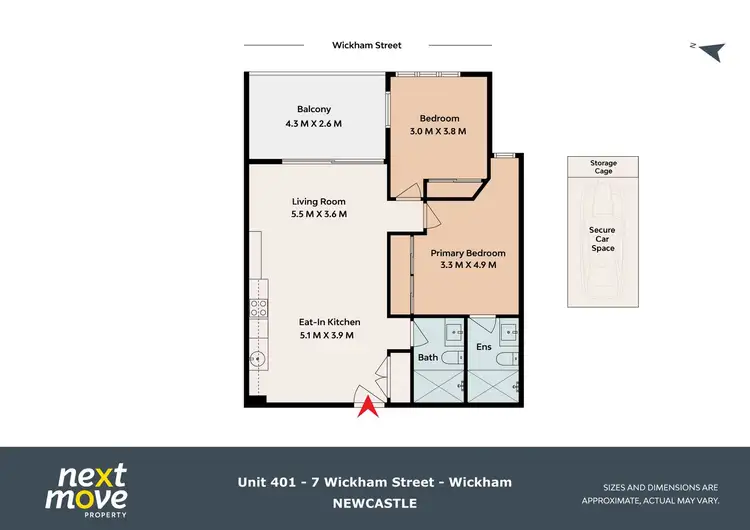 Floorplan of Homely apartment listing, 401/5-11 Wickham Street, Wickham NSW 2293