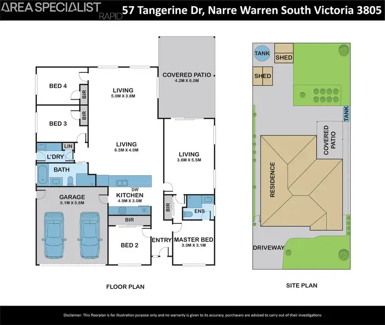 Floorplan of Homely house listing, 57 Tangerine Drive, Narre Warren South VIC 3805