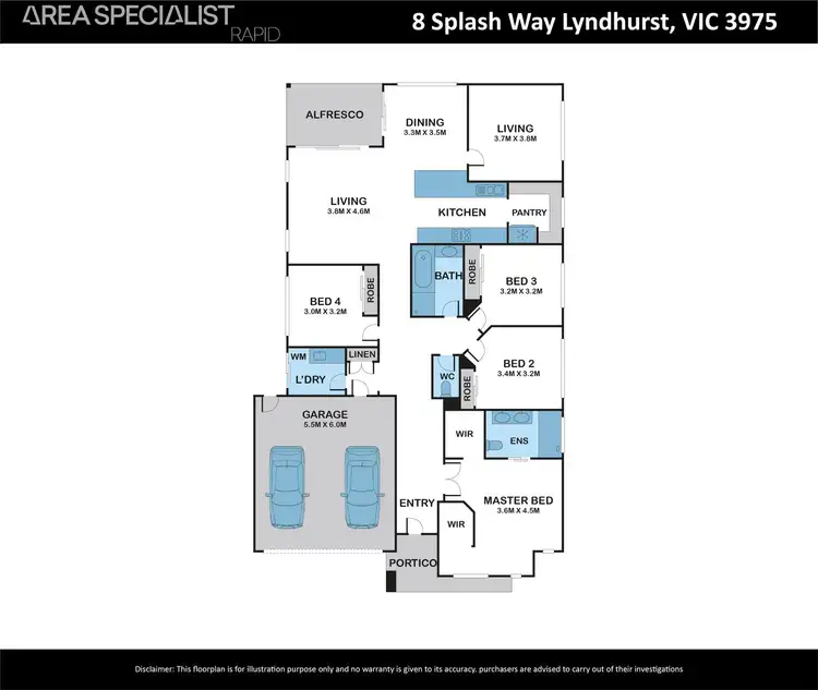 Floorplan of Homely house listing, 8 Splash Way, Lyndhurst VIC 3975