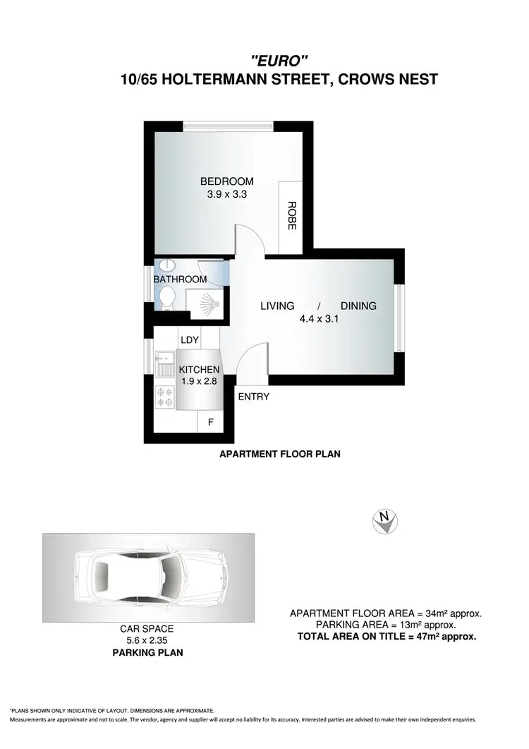 Floorplan of Homely apartment listing, 10/65 Holtermann Street, Crows Nest NSW 2065