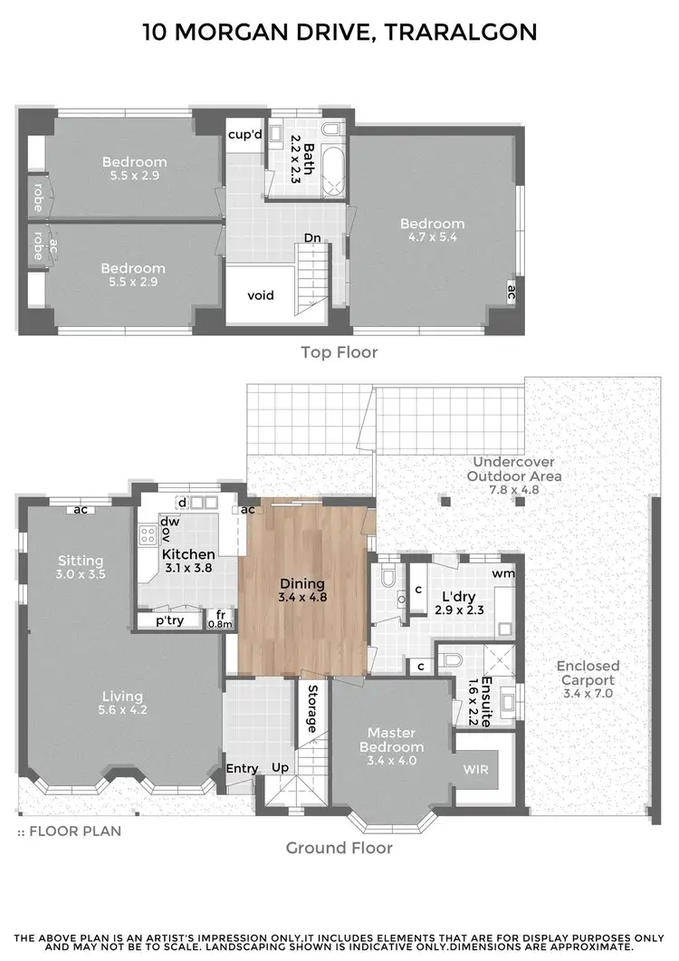 Floorplan of Homely house listing, 10 Morgan Drive, Traralgon VIC 3844