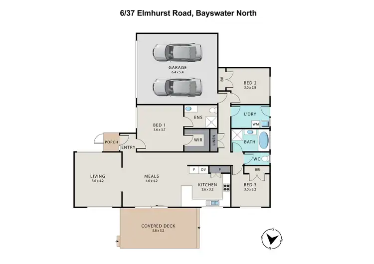 Floorplan of Homely unit listing, 6/37 Elmhurst Road, Bayswater North VIC 3153