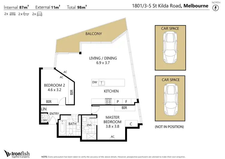 Floorplan of Homely apartment listing, 1801/3-5 St Kilda Road, St Kilda VIC 3182