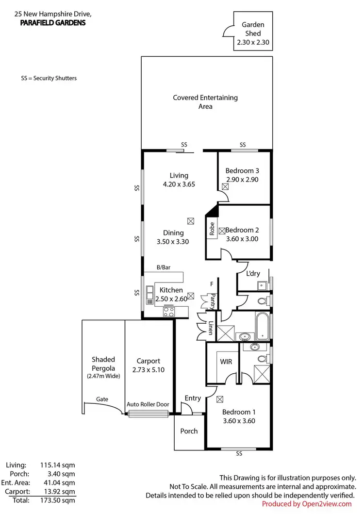 Floorplan of Homely house listing, 25 New Hampshire Dr, Parafield Gardens SA 5107