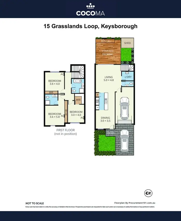 Floorplan of Homely townhouse listing, 15 Grasslands Loop, Keysborough VIC 3173