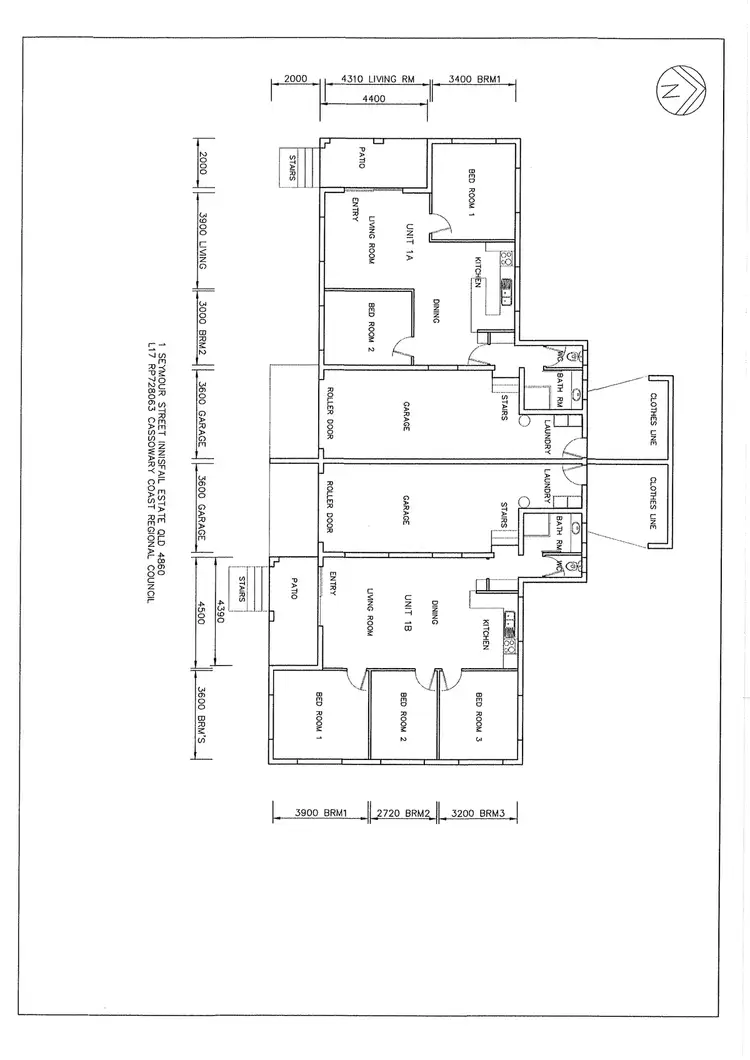 Floorplan of Homely semi-detached listing, 1 Seymour Street, Innisfail Estate QLD 4860