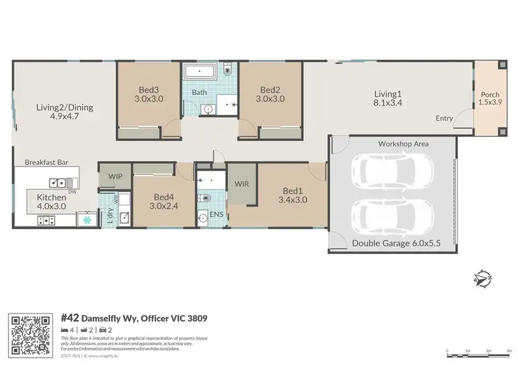 Floorplan of Homely house listing, 42 Damselfly Way, Officer VIC 3809