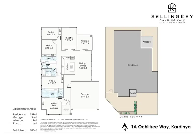Floorplan of Homely house listing, 1A Ochiltree Way, Kardinya WA 6163
