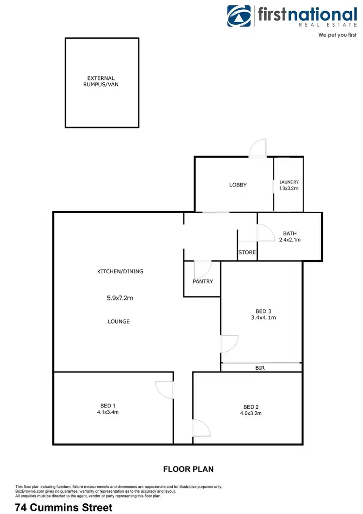 Floorplan of Homely house listing, 74 Cummins Street, Broken Hill NSW 2880