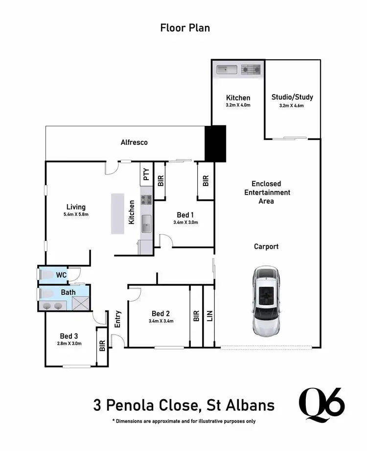 Floorplan of Homely house listing, 3 PENOLA CLOSE, St Albans VIC 3021