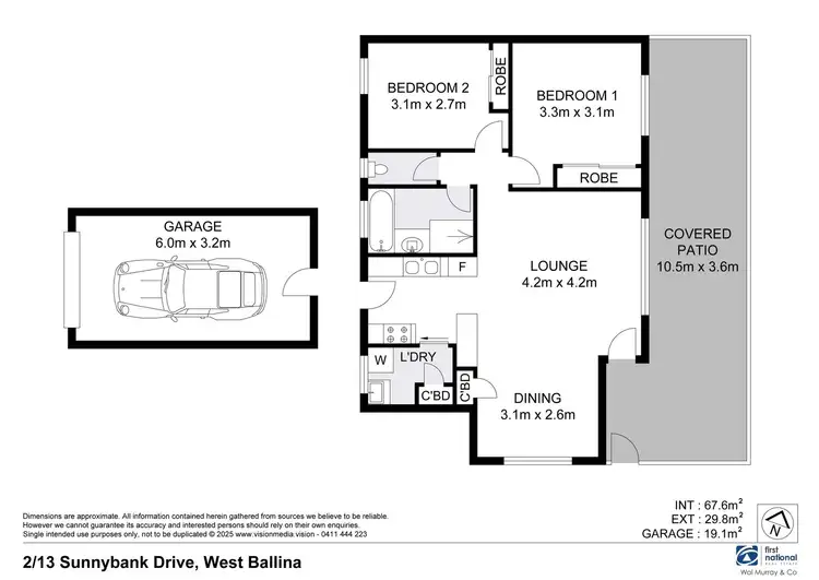 Floorplan of Homely unit listing, 2/13 Sunnybank Drive, West Ballina NSW 2478