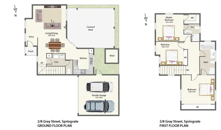 Floorplan of Homely townhouse listing, 2/8 Gray Street, Springvale VIC 3171