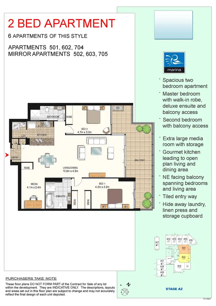 Floorplan of Homely unit listing, 501/4 Como Crescent, Southport QLD 4215