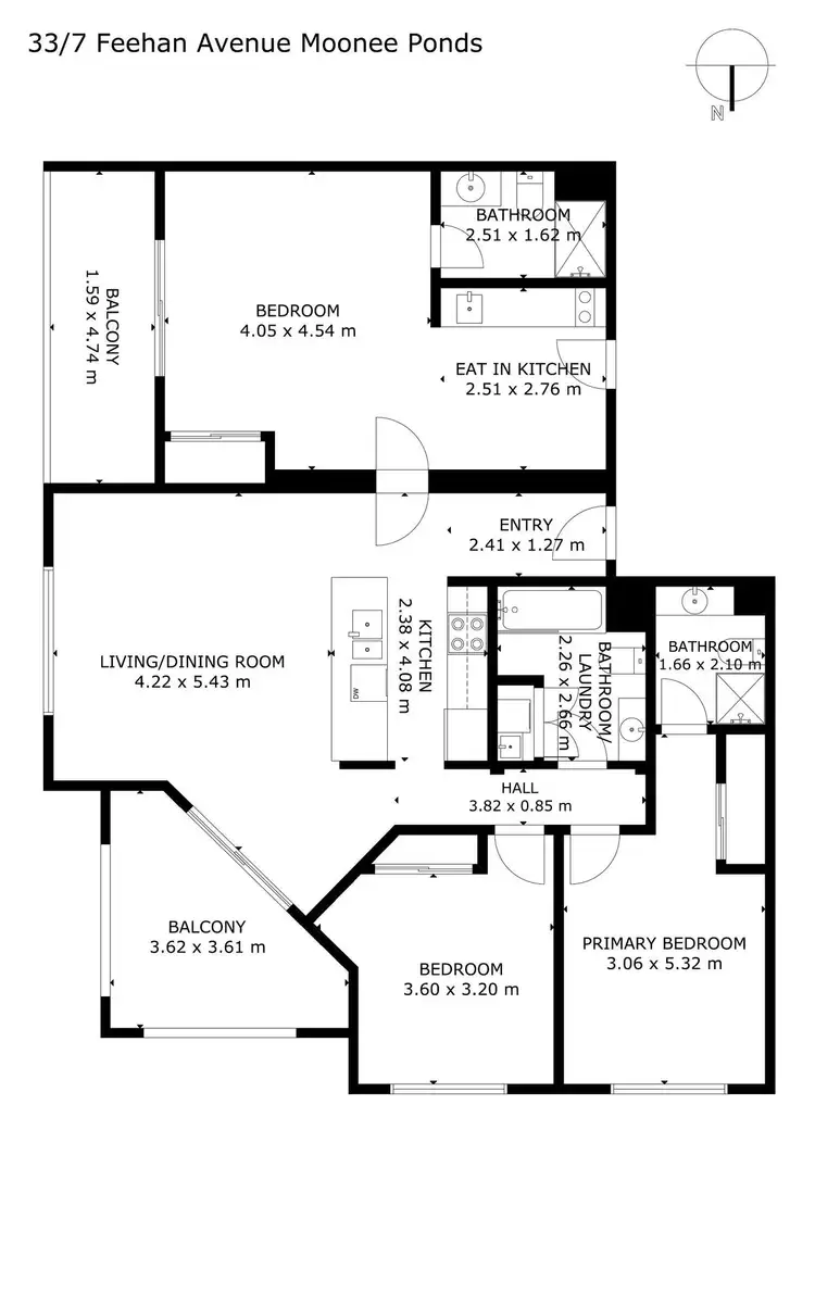 Floorplan of Homely apartment listing, 33/7 Feehan Avenue, Moonee Ponds VIC 3039
