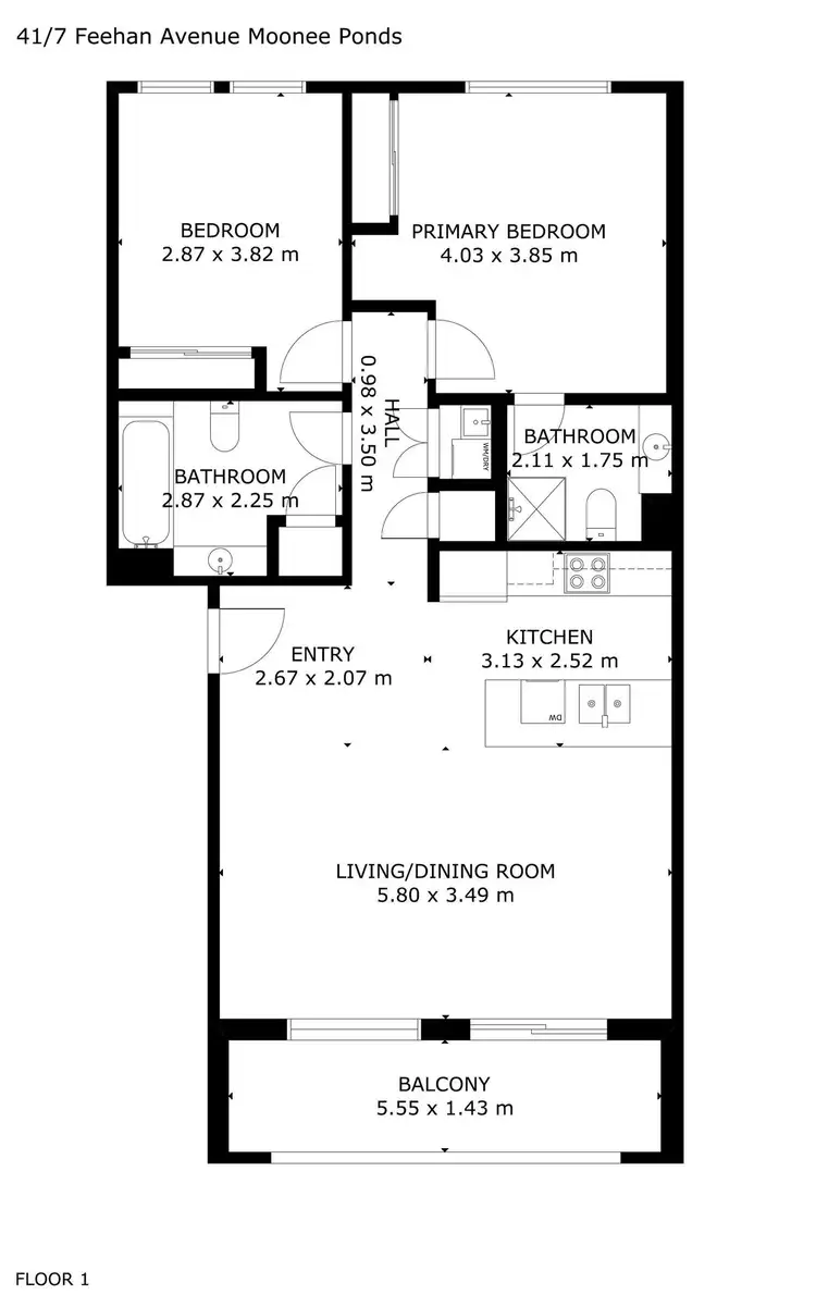 Floorplan of Homely apartment listing, 41/7 Feehan Avenue, Moonee Ponds VIC 3039