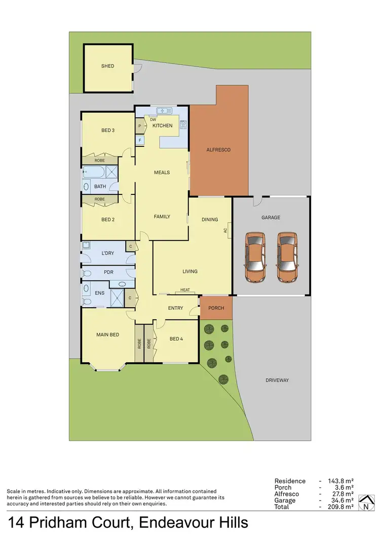 Floorplan of Homely house listing, 14 Pridham Court, Endeavour Hills VIC 3802
