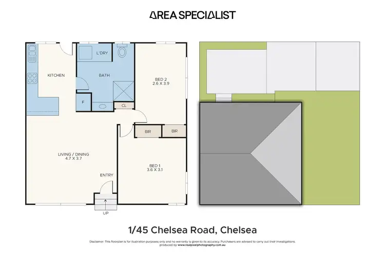 Floorplan of Homely unit listing, 1/45 Chelsea Road, Chelsea VIC 3196