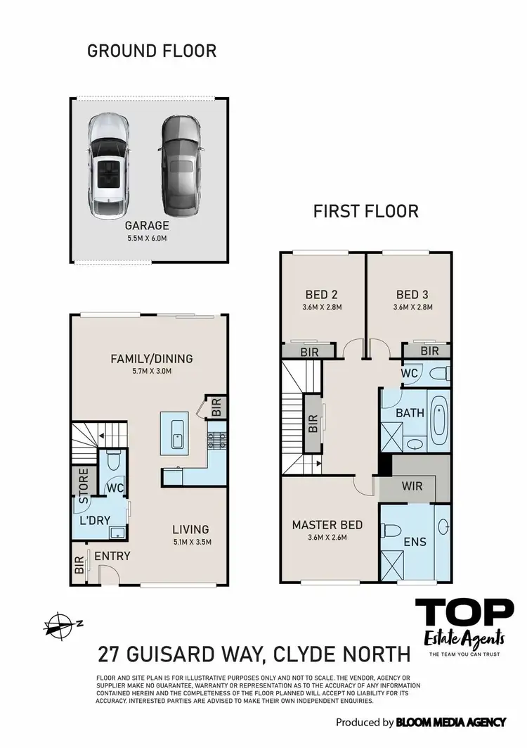 Floorplan of Homely townhouse listing, 27 Guisard Way, Clyde North VIC 3978