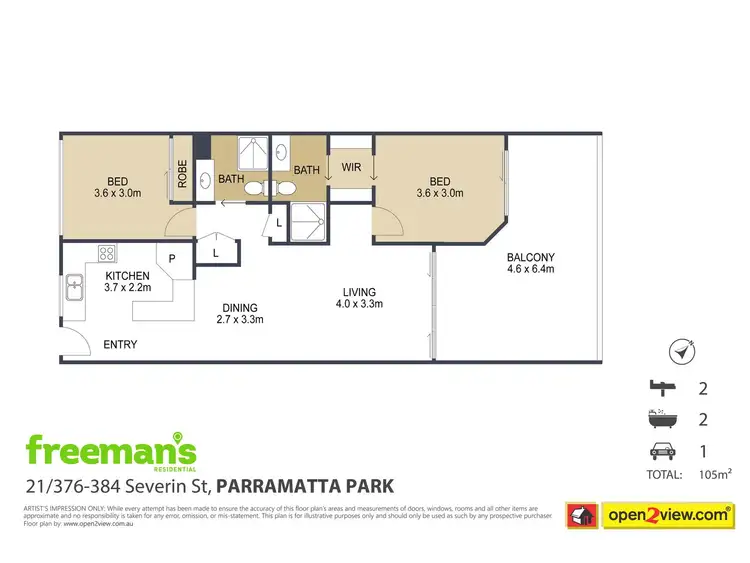 Floorplan of Homely apartment listing, 21/376-384 Severin Street, Parramatta Park QLD 4870