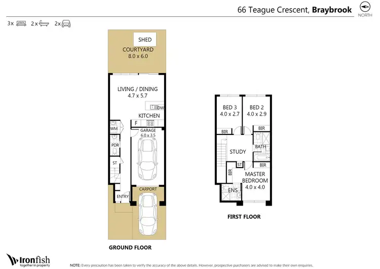 Floorplan of Homely townhouse listing, 66 Teague Crescent, Braybrook VIC 3019