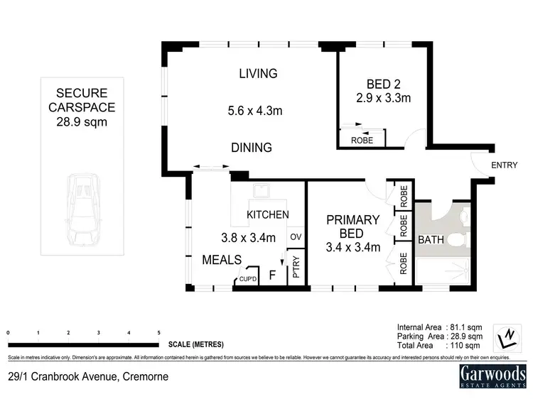Floorplan of Homely apartment listing, 29/1 Cranbrook Avenue, Cremorne NSW 2090