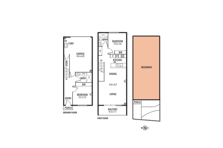 Floorplan of Homely townhouse listing, 6/902 Pascoe Vale Road, Glenroy VIC 3046