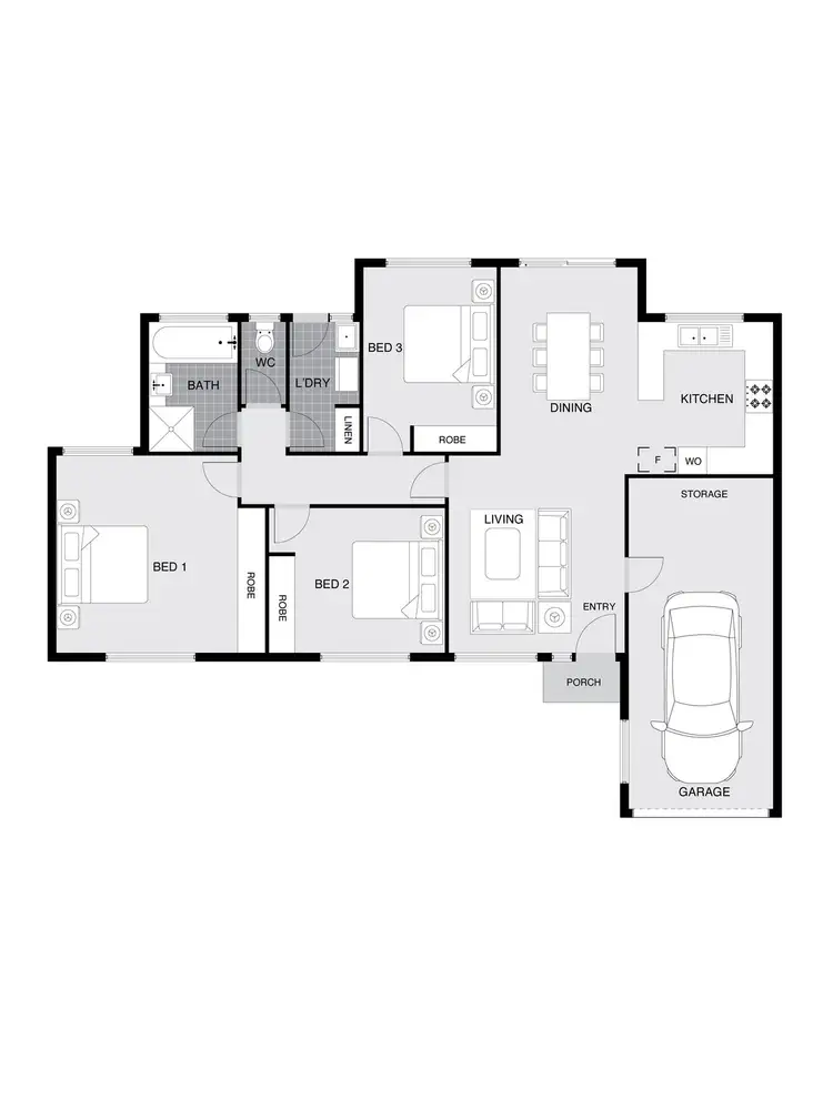 Floorplan of Homely townhouse listing, 1/27 Roderick Street, Amaroo ACT 2914