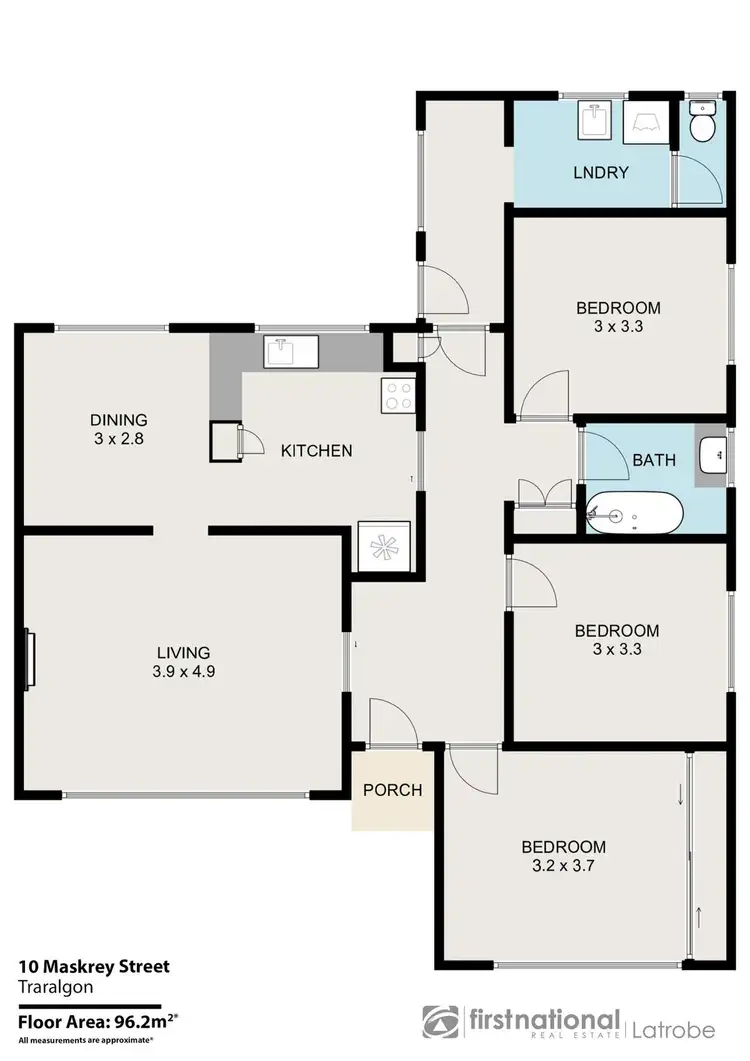 Floorplan of Homely house listing, 10 Maskrey Street, Traralgon VIC 3844