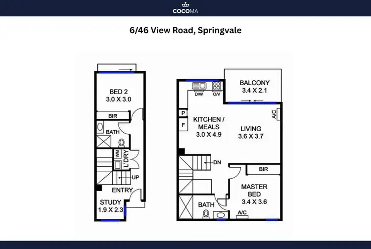 Floorplan of Homely townhouse listing, 6/46 View Road, Springvale VIC 3171