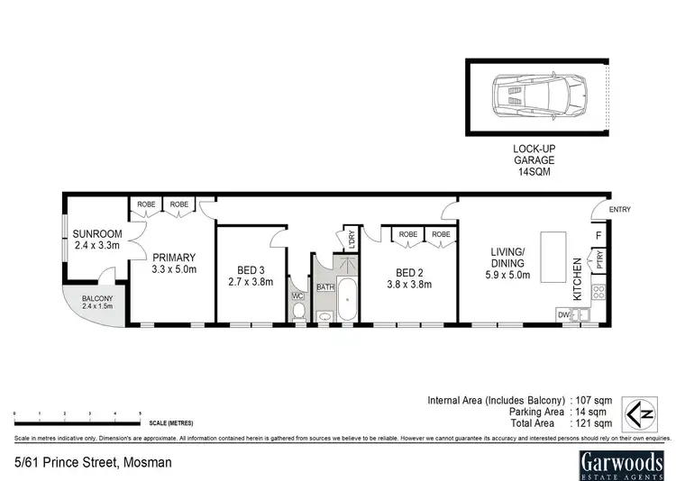 Floorplan of Homely apartment listing, 5/61 Prince Street, Mosman NSW 2088