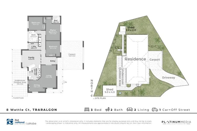 Floorplan of Homely house listing, 8 Wattle Court, Traralgon VIC 3844