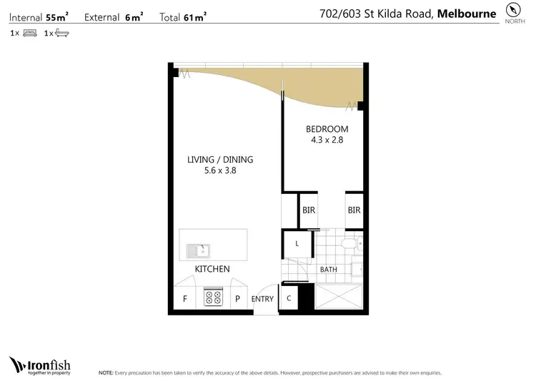 Floorplan of Homely apartment listing, 702/603 St Kilda Road, Melbourne VIC 3004