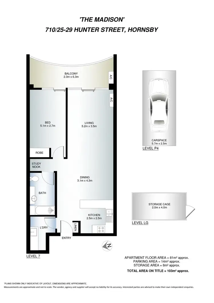 Floorplan of Homely apartment listing, 710/25-29 Hunter Street, Hornsby NSW 2077