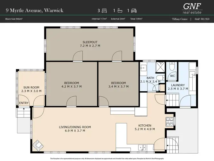 Floorplan of Homely house listing, 9 Myrtle Avenue, Warwick QLD 4370