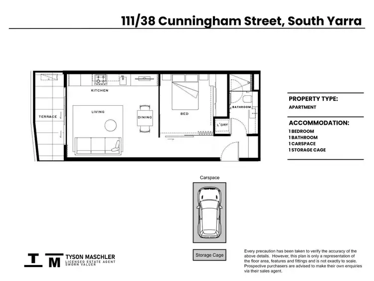 Floorplan of Homely apartment listing, 111/38 Cunningham Street, South Yarra VIC 3141