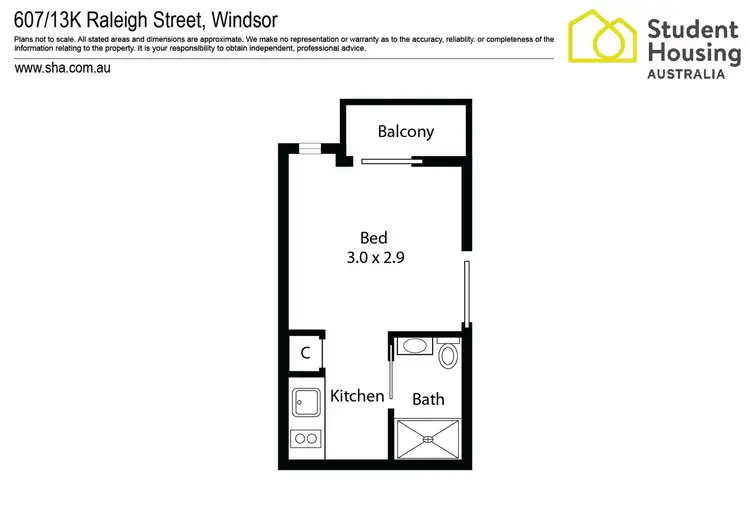 Floorplan of Homely unit listing, 607/13K Raleigh Street, Windsor VIC 3181