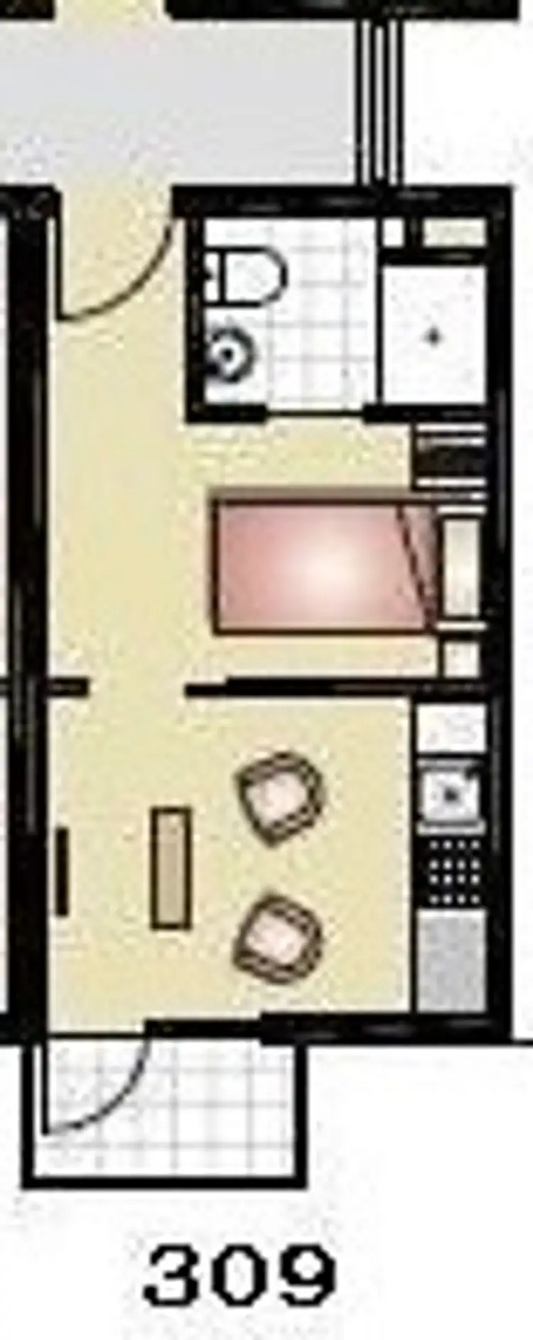 Floorplan of Homely studio listing, 309/42 Porter Street, Prahran VIC 3181