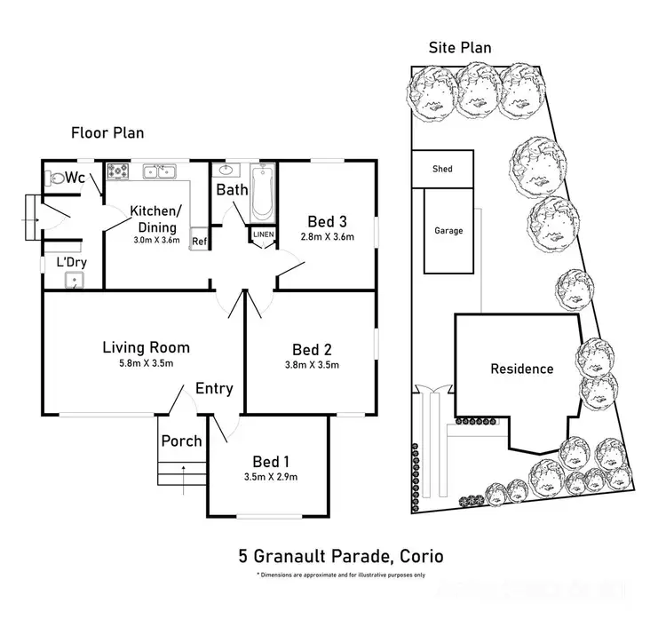 Floorplan of Homely house listing, 5 Granault Parade, Corio VIC 3214