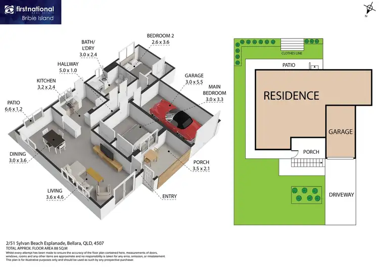 Floorplan of Homely unit listing, 2/51 Sylvan Beach Esplanade, Bellara QLD 4507