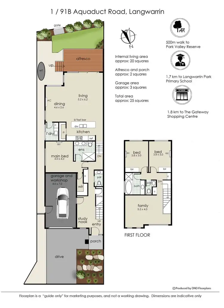 Floorplan of Homely unit listing, 1/91B Aqueduct Road, Langwarrin VIC 3910
