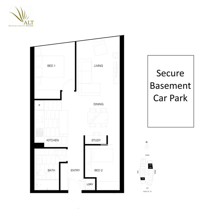 Floorplan of Homely apartment listing, 2204/18 Mt Alexander Rd, Travancore VIC 3032